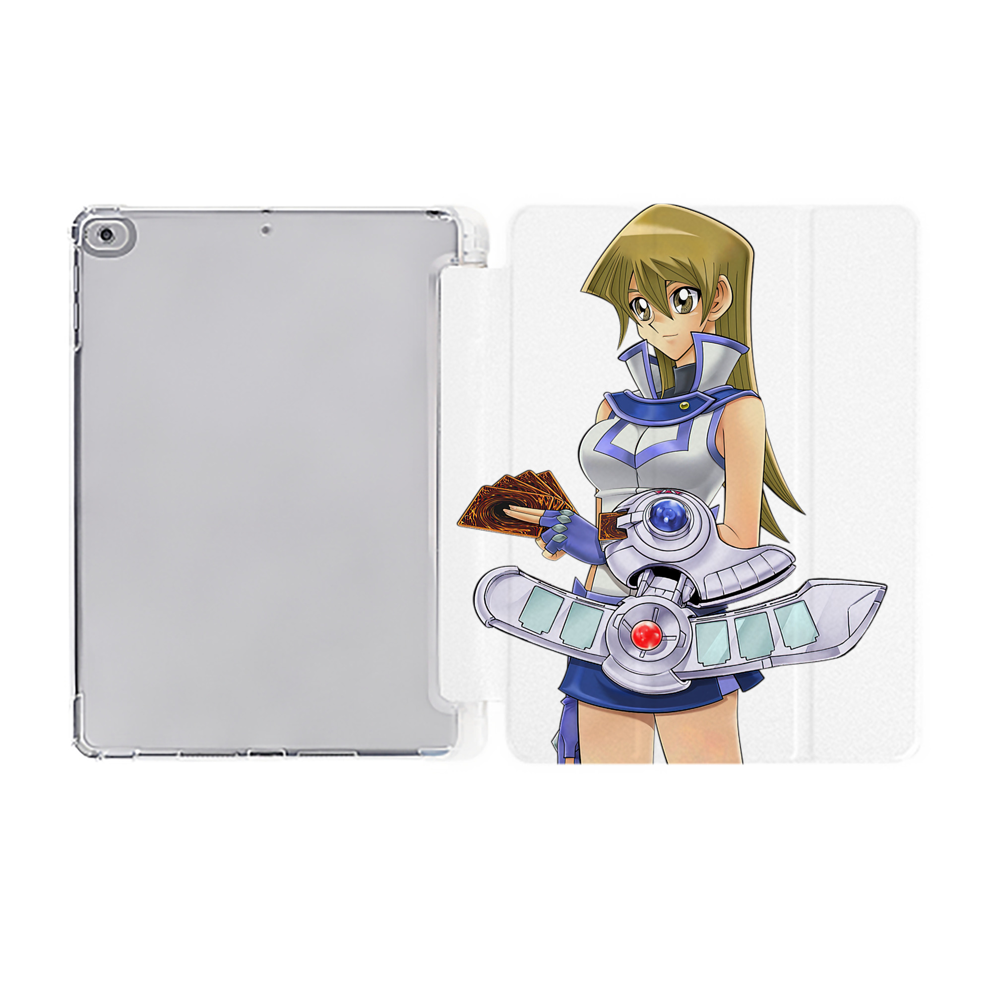 （画像用） 遊☆戯☆王 Yu-Gi-Oh! IPad ケース ペン収納付き 三つ折りスタンド PUレザー×シリコン 対応機種9.5/10.5/10.9インチ